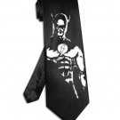Flash necktie black satin silk avenger superhero tie