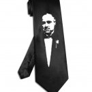 Godfather Marlon Brando necktie black satin silk tie