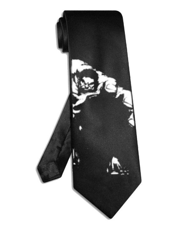Hulk necktie black satin silk avenger superhero tie