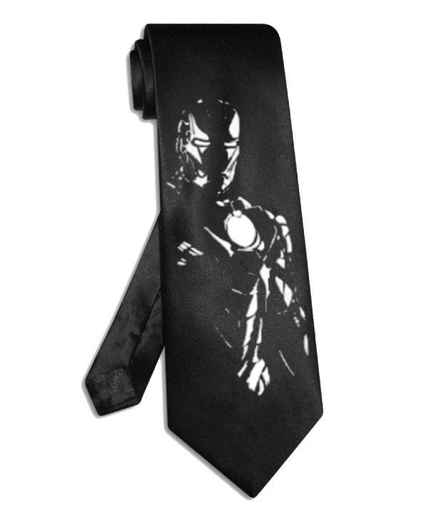Iron Man necktie black satin silk avenger superhero tie