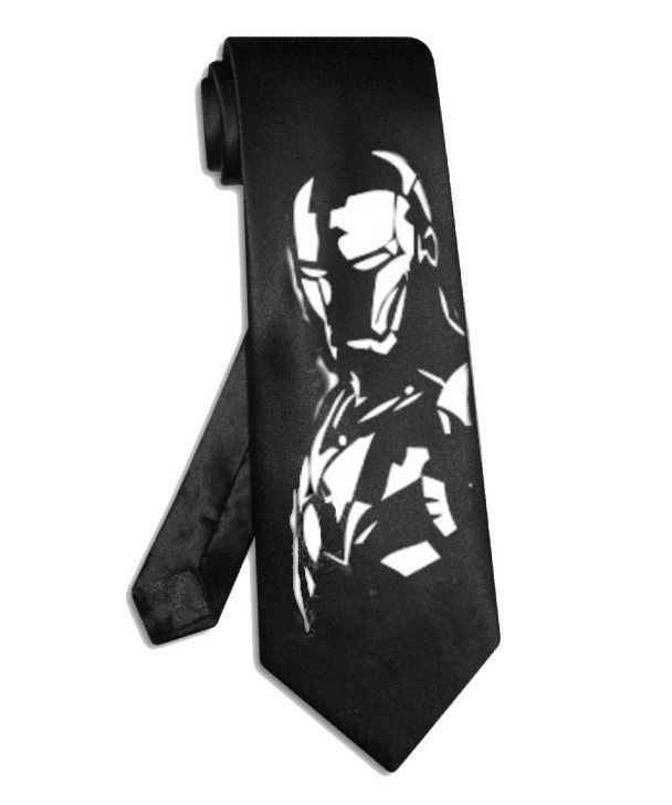 Ironman tie black satin silk avenger superhero necktie
