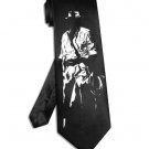 Indiana Jones tie black satin silk Harrison Ford necktie