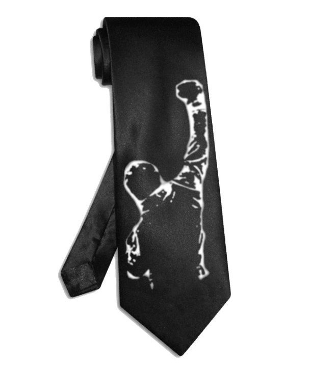 Rocky Balboa tie black satin silk necktie