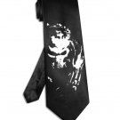 Predator tie black satin silk alien necktie