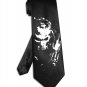 Predator tie black satin silk alien necktie
