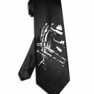 Predator necktie black satin silk alien tie