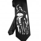 The Punisher necktie black satin silk superhero tie