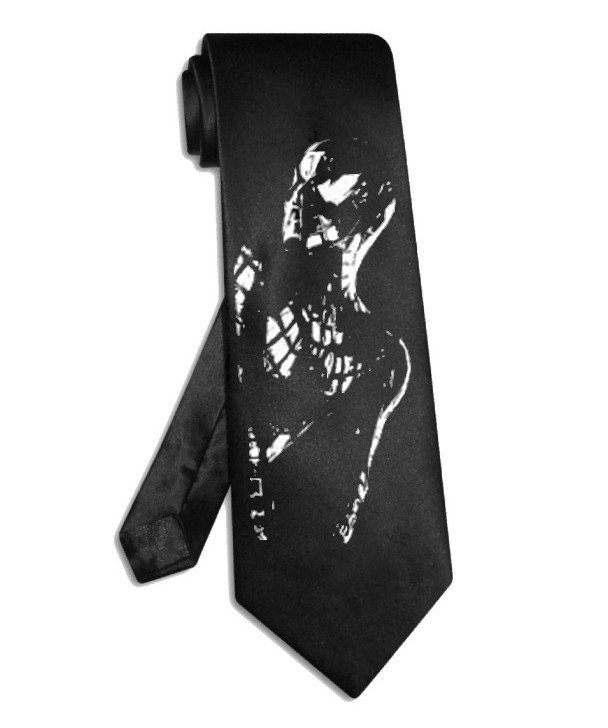 Spiderman tie black satin silk avenger superhero Spider-Man necktie