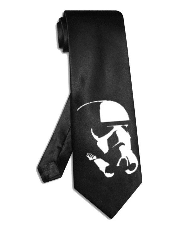 Stormtrooper helmet tie black satin silk Star Wars necktie