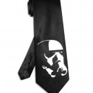 Stormtrooper helmet tie black satin silk Star Wars necktie
