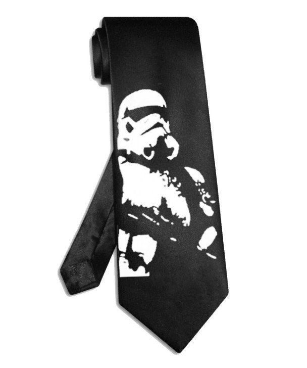 Stormtrooper soldier tie black satin silk Star Wars necktie