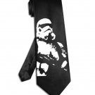 Stormtrooper soldier tie black satin silk Star Wars necktie