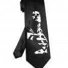 Superman tie black satin silk DC superhero necktie