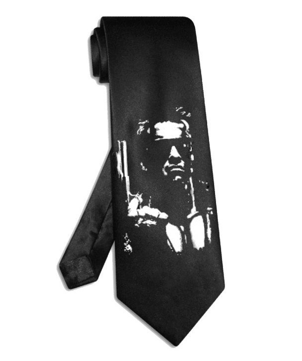 The Terminator tie black satin silk Arnold Schwarzenegger superhero necktie