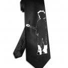 The Cure Robert Smith tie black satin silk necktie