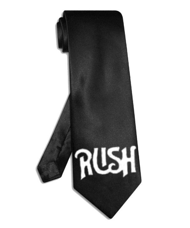 Rush tie black satin silk necktie