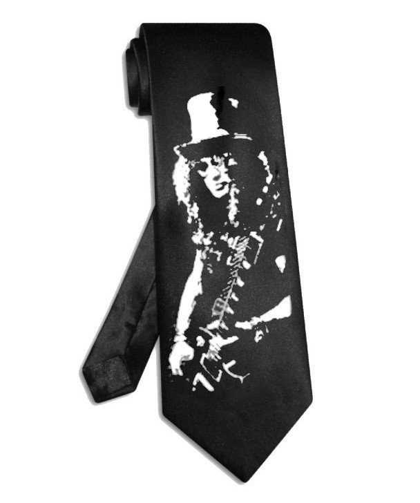 Slash tie black satin silk Guns N' Roses necktie