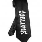 Sublime band logo tie black satin silk necktie