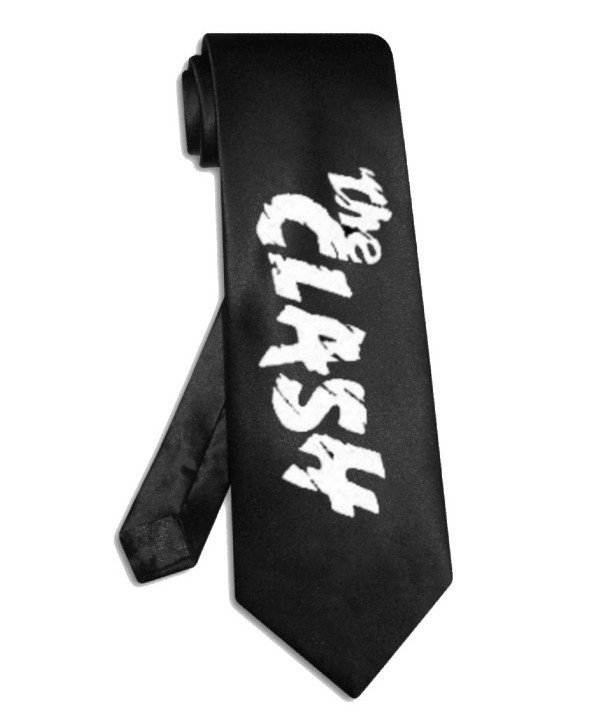 The Clash band logo tie black satin silk necktie