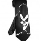 Kiss Gene Simmons tie black satin silk necktie