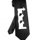 Tool band logo tie black satin silk necktie
