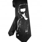 U2 Bono tie black satin silk necktie
