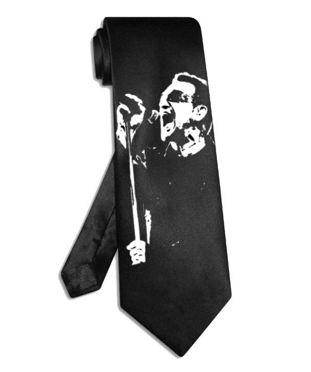U2 Bono necktie black satin silk tie