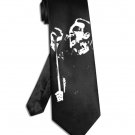 U2 Bono necktie black satin silk tie