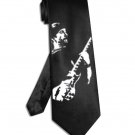 U2 The Edge necktie black satin silk tie