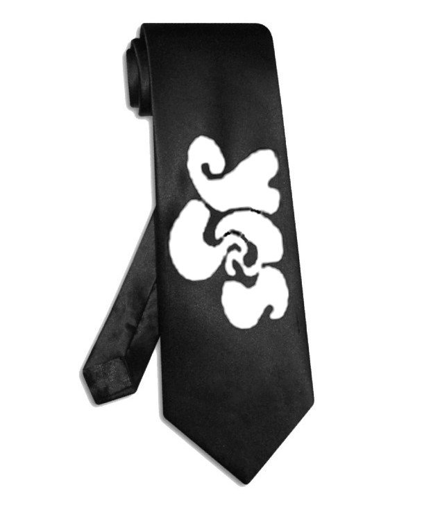 Yes band logo tie black satin silk necktie