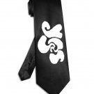 Yes band logo tie black satin silk necktie