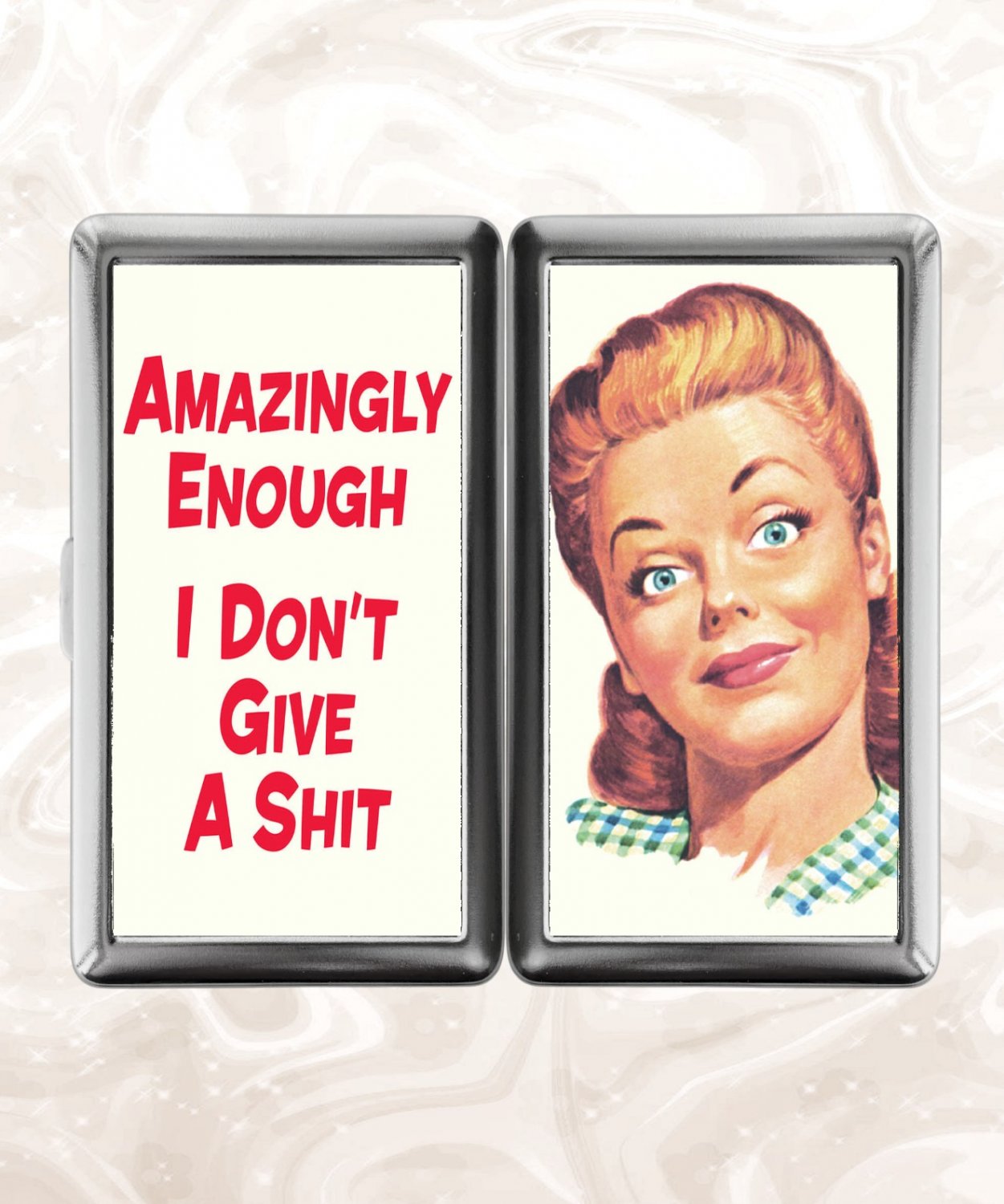 Amazingly Enough I Don't Give a Shit funny humor Cigarette Case Card Holder