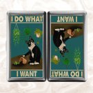 Cat I Do What I Want Cigarette Case Metal Wallet Business ID Credit Card Money Clip Holder