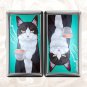 Coffee Cat Cigarette Case Metal Wallet Business ID Credit Card Money Clip Holder