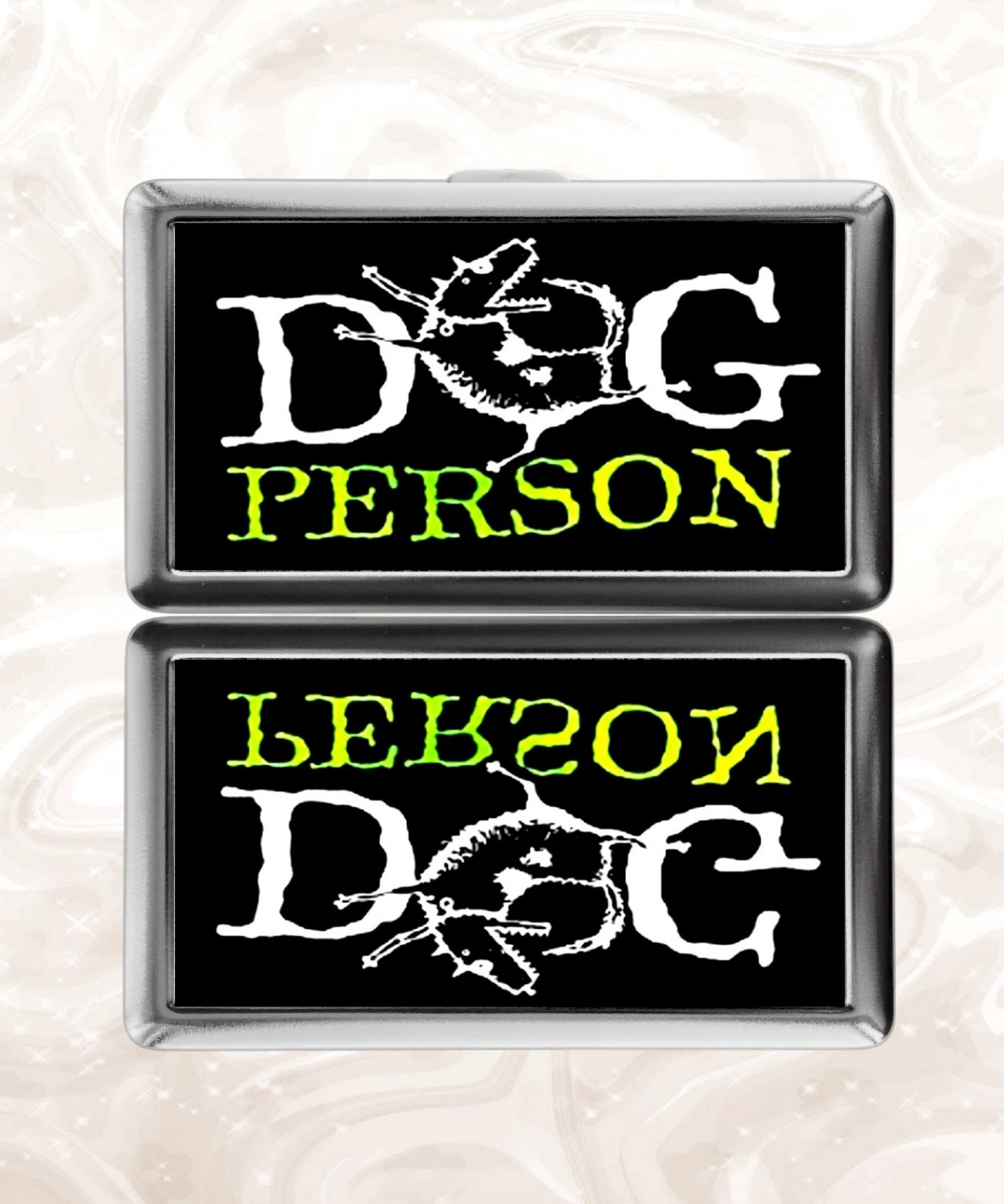 Dog Person Dog Lover Cigarette Case Metal Wallet Business ID Credit Card Money Clip Holder