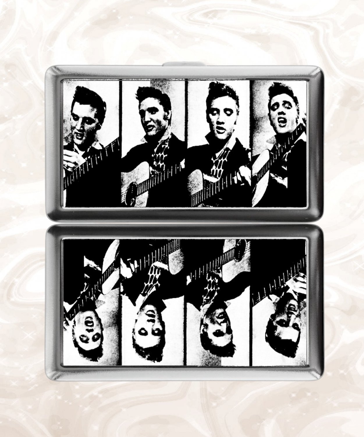 Elvis Presley Cigarette Case Metal Wallet Business ID Credit Card Money Clip Holder