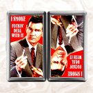 i smoke fuckin deal with it retro funny humor Cigarette Case Card Holder