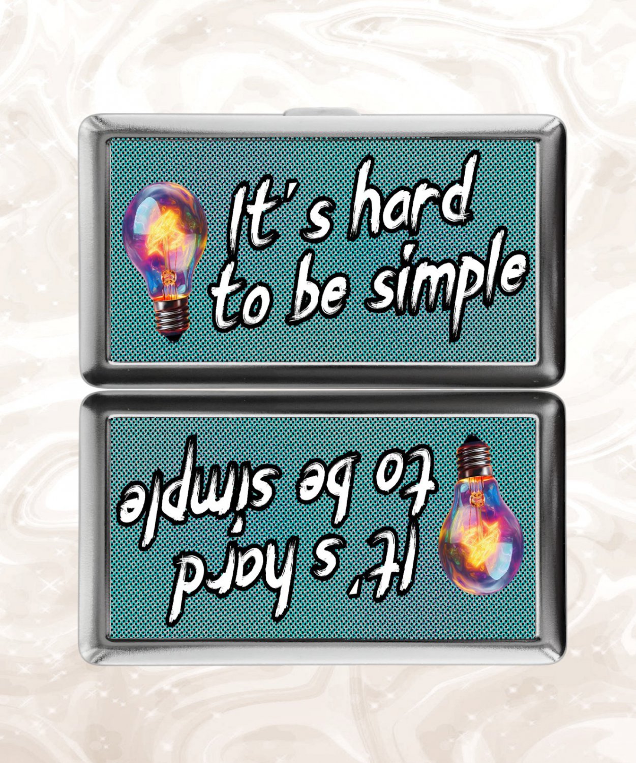 It's Hard To BE Simple Cigarette Case Metal Wallet Business ID Credit Card Money Clip Holder