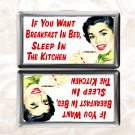 if you want breakfast in bed sleep in the kitchen retro funny humor Cigarette Case Card Holder