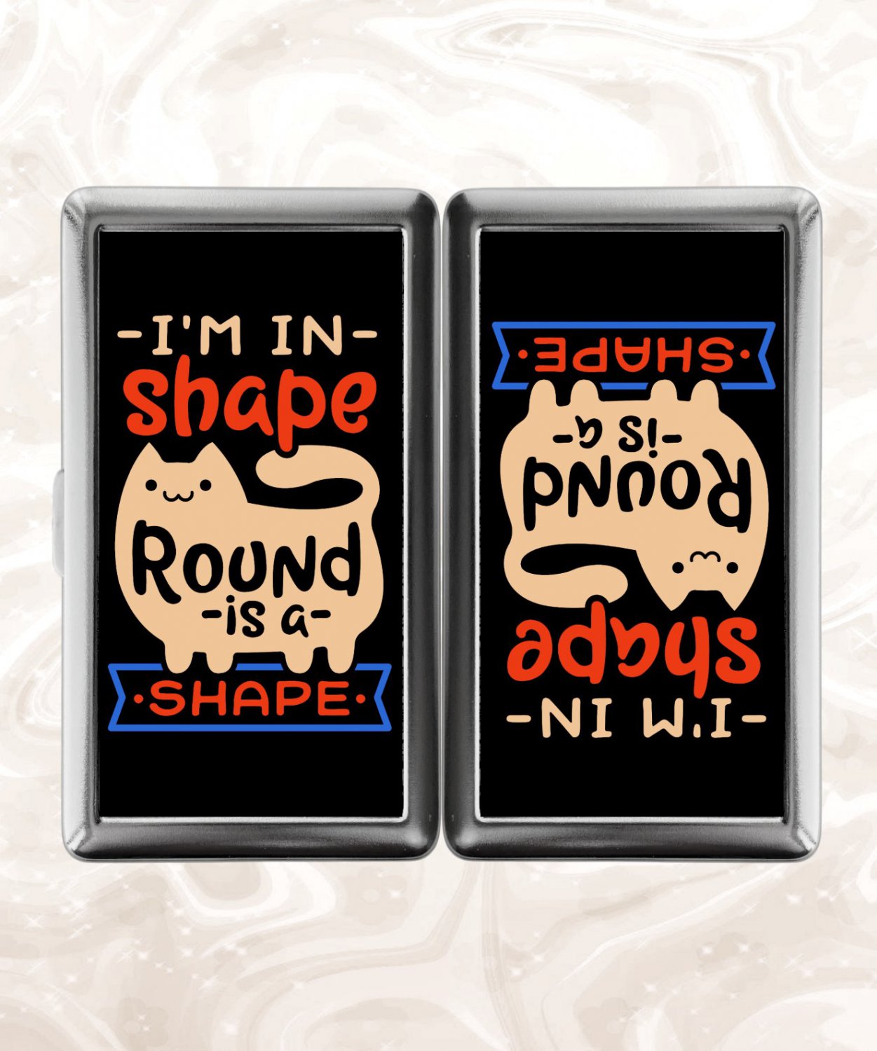 I'm In Shape Round Is A Shape fitness funny gym humor Cigarette Case Card Holder