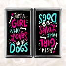 just a girl who loves dog Cigarette Case Metal Wallet Business ID Credit Card Money Clip Holder