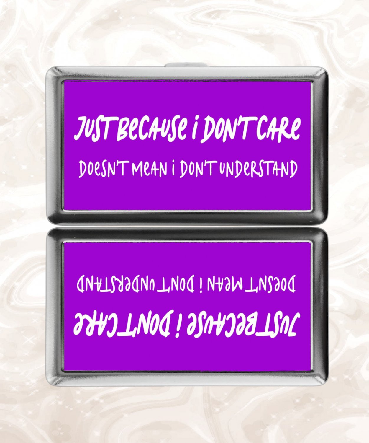 just because i don't care doesn't mean i don't understand funny humor Cigarette Case Card Holder