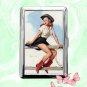 pinup girl with monkey Cigarette Case Metal Wallet ID Business Credit Card Money Holder