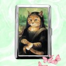 Mona Catsa Cat funny humor Cigarette Case Metal Wallet ID Business Credit Card Money Holder