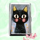 Cute Little Lovely Black Cat Cigarette Case Metal Wallet ID Business Credit Card Money Holder