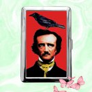 Edgar Allan Poe with Raven Cigarette Case Metal Wallet ID Business Credit Card Money Holder