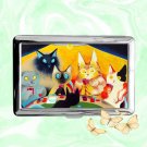Cats Playing Poker Cigarette Case Metal Wallet ID Business Credit Card Money Holder