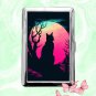 Cat under the moon Cigarette Case Metal Wallet ID Business Credit Card Money Holder