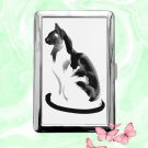Cat Chinese Ink Style Painting Cigarette Case ID Business Credit Card Holder