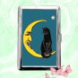 Black Cat on the Yellow Moon Cigarette Case Metal Wallet ID Business Credit Card Money Holder